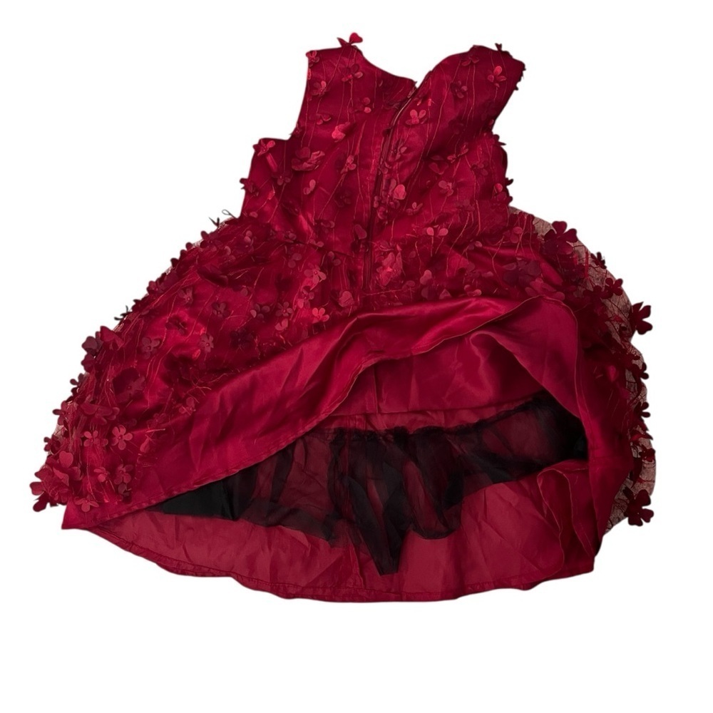Us Angels Red Floral Kids Formal Dress - Picture 2 of 4